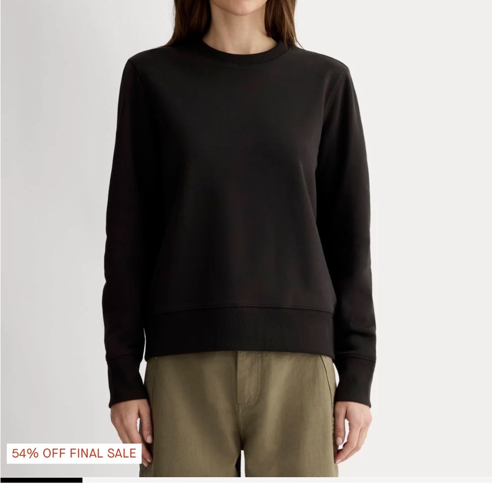 Everlane off duty terry crewneck sweatshirt, black, medium, NWT
